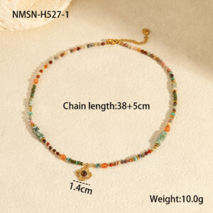 Nmsn-h527-1 tiger eye pendant necklace / 18K