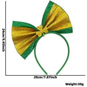 Golden Green Bow Headband / Free size