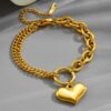 O1CN01kNAISY258LyaRk6i4_2218546207481-0-cib Wholesale Retro Love Golden Titanium Steel Bracelet
