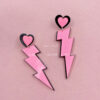 Wholesale Valentine's Day Pink Lightning Love Acrylic Earrings
