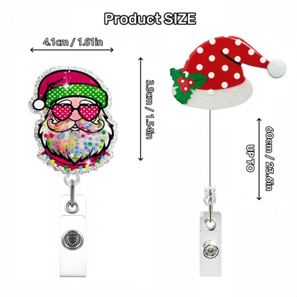 Wholesale Cross-border hot-selling acrylic Christmas office staff name tag retractable badge ID holder easy-pull buckle. (In stock, dropshipping available)