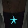 Wholesale Holiday style metal luminous starfish necklace