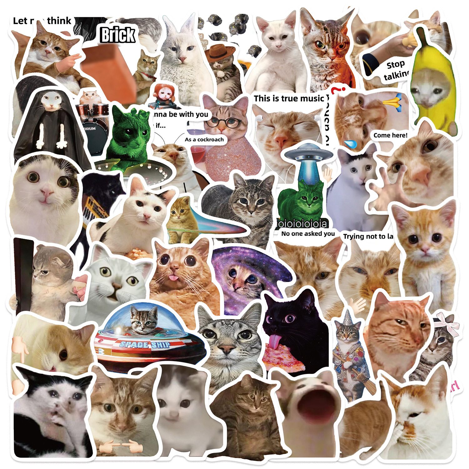 Wholesale Cartoon Cat Emoji Watermark Vinyl Stickers