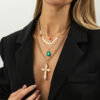 Wholesale Diamond and gemstone cross pendant necklace