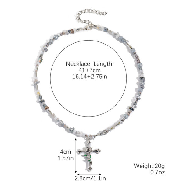 O1CN01kVmKRZ1VD5w6aqFdw_2466522618-0-cib Wholesale Spliced rose cross pendant necklace
