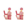 Wholesale Letter inlaid zircon Valentine's Day earrings