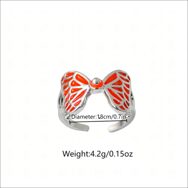 Wholesale Luminous Distinctive Butterfly Ring Adjustable Exaggerated Ring