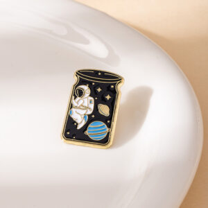 Wholesale Cartoon Space Astronaut Series Message-in-a-bottle Shaped Brooch