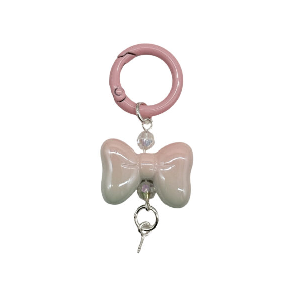 Wholesale Candy Color Bow Keychain Color Spring Buckle Cute Bag Pendant