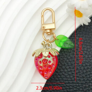 ER936-1 red strawberry U-shaped door key chain -9g