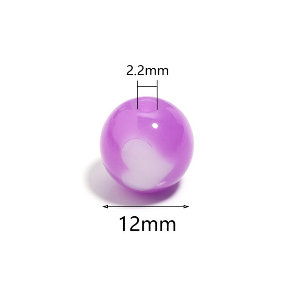 Wholesale Jelly colored heart-shaped round acrylic beads