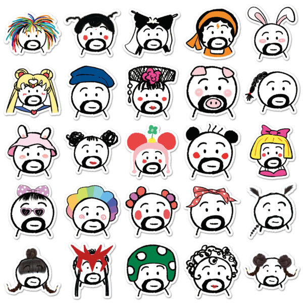 Wholesale 50 funny expression bag stickers funny fun creative colorful stickers OLY Exclusive