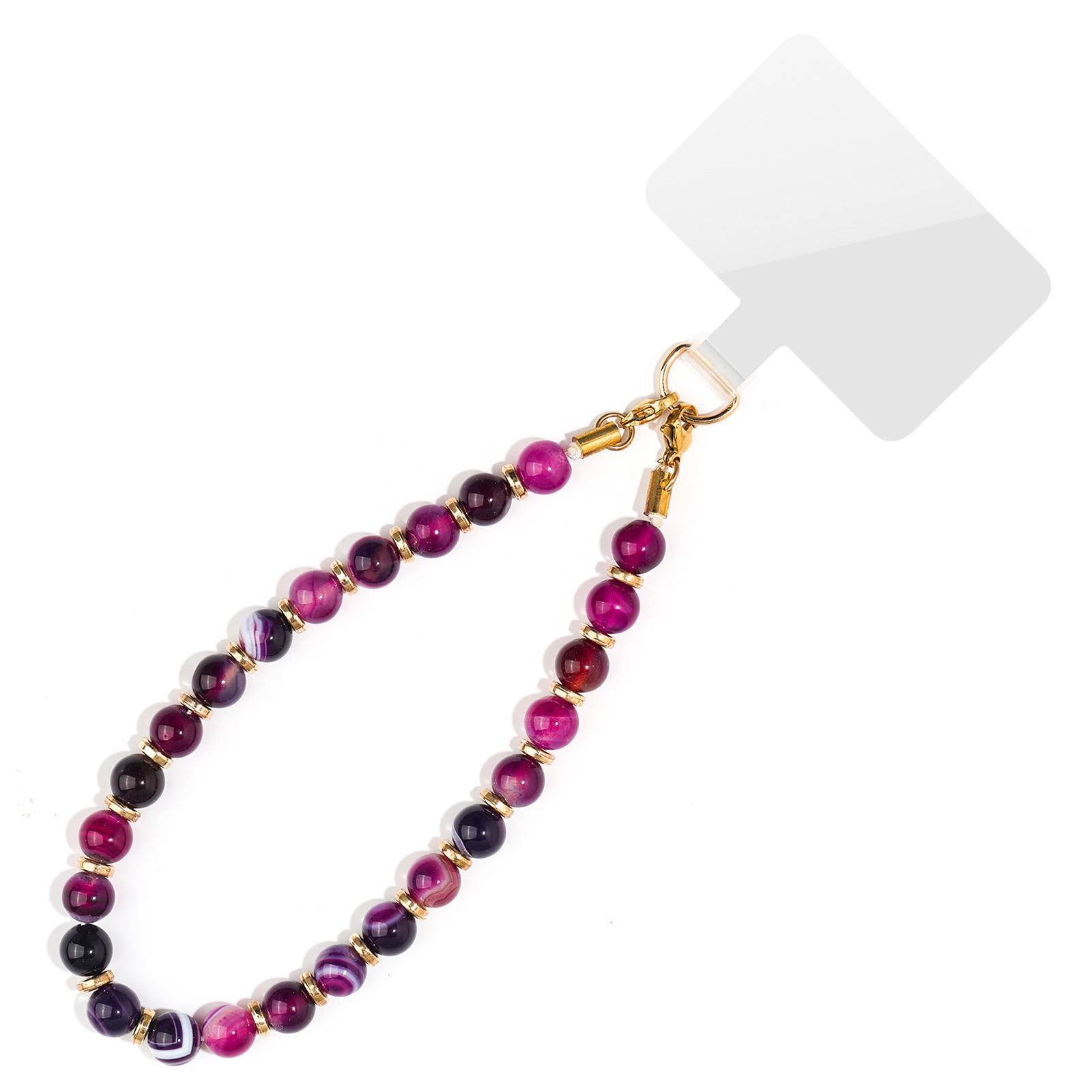 Wholesale 8mm Jadeite Bead Natural Half Gemstone Purple Agate Phone Charm