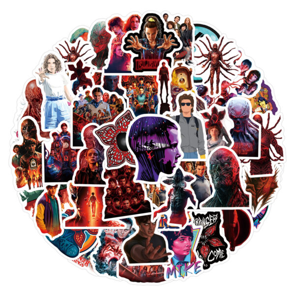 Wholesale 60pcs Red Monster Flower Cartoon Thriller Waterproof Vinyl Stickers