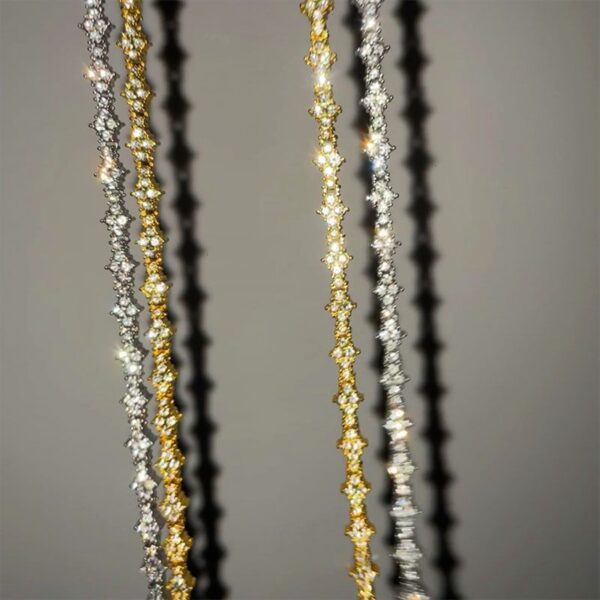 Wholesale Thorn Flower shaped Full Diamond Alloy Collarbone Necklace