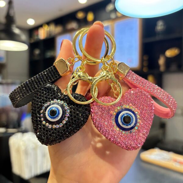 Wholesale Clay Full Rhinestone Heart Keychain