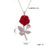 Wholesale Red Rose Diamond Stainless Steel Necklace