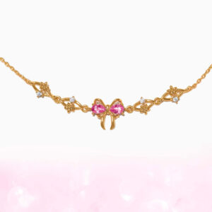 Red zircon butterfly bracelet - gold