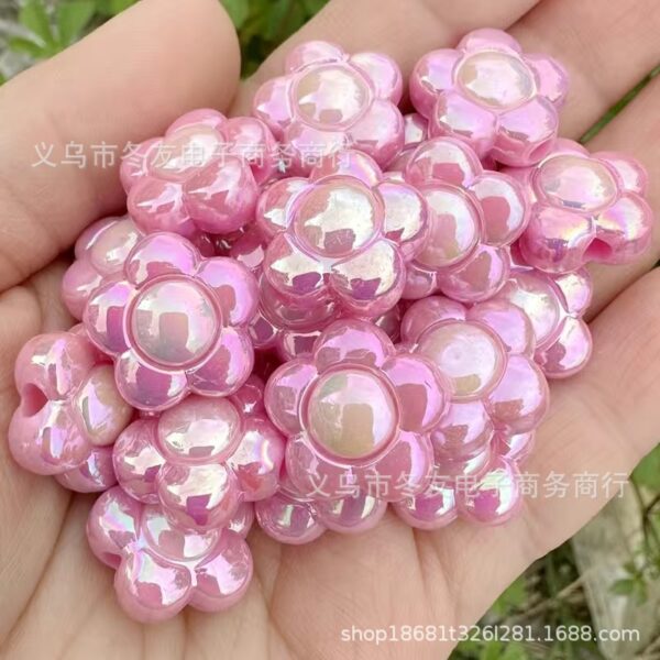 Wholesale 10pcs15mm AB color plum blossom dual color acrylic beads