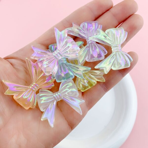 Wholesale 10pcs Colored jelly colored butterfly bow acrylic beads