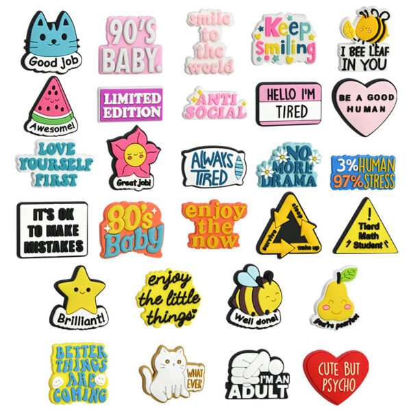 Wholesale Colored phrase English through-hole Focal Beads