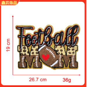 Hot melt glue*brown*letter mom*football football mom*height 19*26.7cm