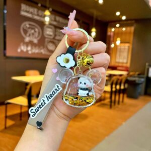 Leather cord [dog head] Black and gold panda / Quantity 1 is 1