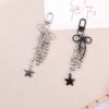 Wholesale Bow five pointed star tassel metal keychain
