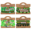 Wholesale St. Patrick's Day Green Lucky Clover Soft Ceramic Bracelet Set