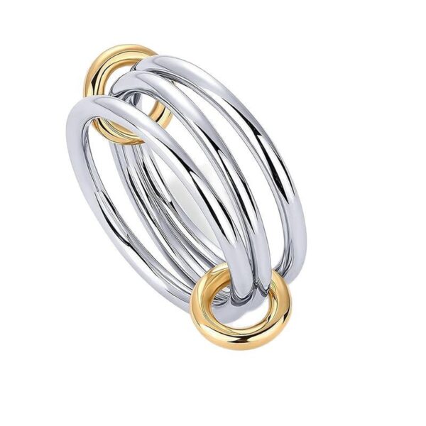 Wholesale Creative stainless steel multi-layer diamond ring