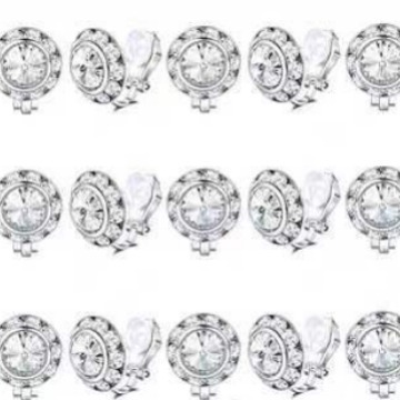 Wholesale Single round diamond set with zircon earrings