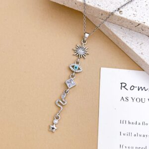 Xl5117 sun zodiac snake necklace silver