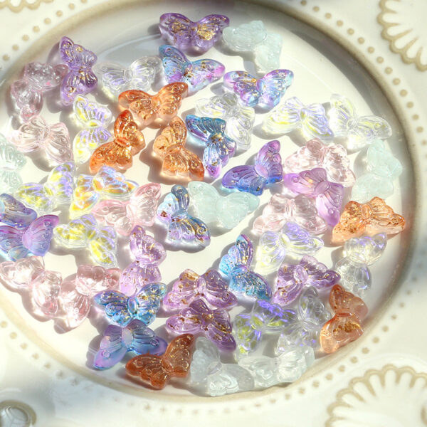 Wholesale Fairy beauty retro butterfly magic color glazed beads beaded material diy handmade jewelry bracelet necklace hairpin accessories