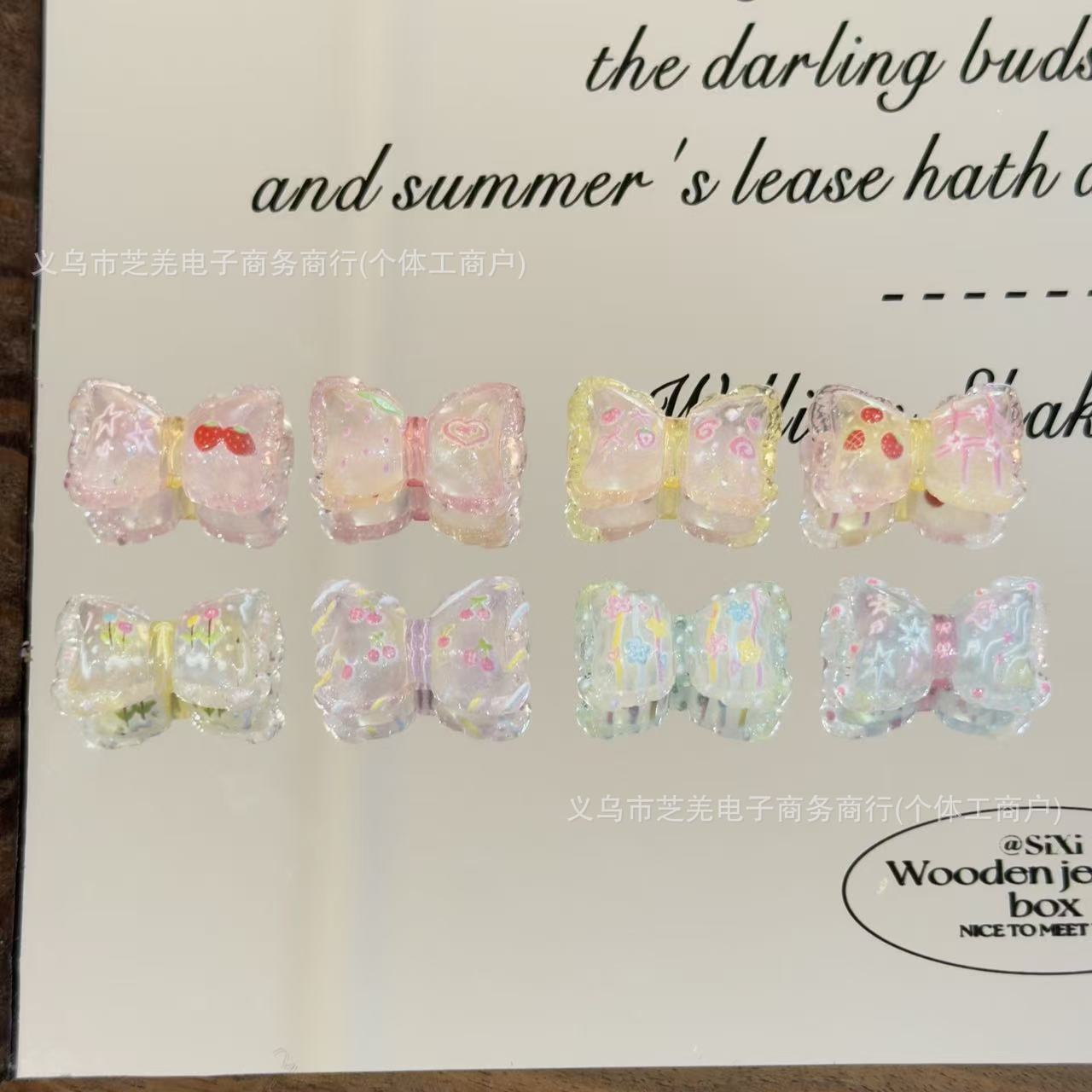 Wholesale star flower cherry bow relief acrylic beads