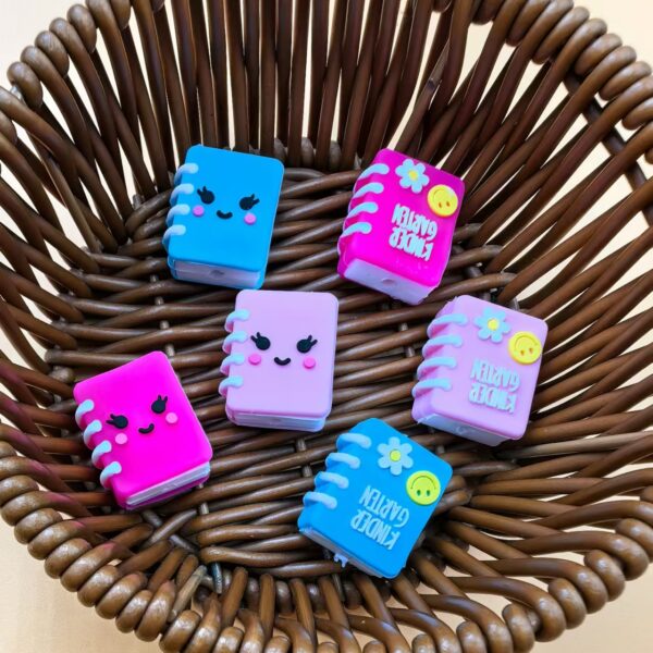 O1CN01kyZaPh2FO3iJkndy0_2216349148869-0-cib Wholesale 10pcs Cartoon Image Colorful 3D Book Silicone Beads