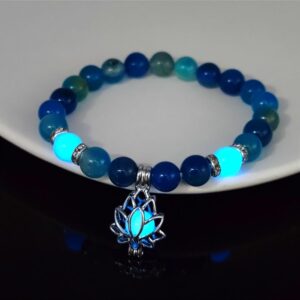 8mm natural treasure blue agate blue light