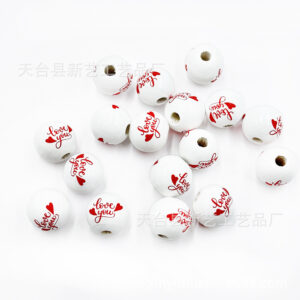 Love you 2 on white background / 16mm (hole 4mm)