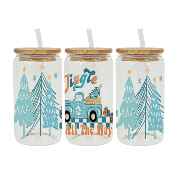 Wholesale UV transfer sticker glass crystal label Crystal sticker cross-border special sticker for 16oz glass cup 23cmX11cm