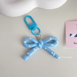 Polka dot bow - blue