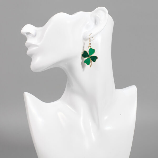Wholesale St. Patrick's Day Clover Hat Flag Wine Glass Earrings