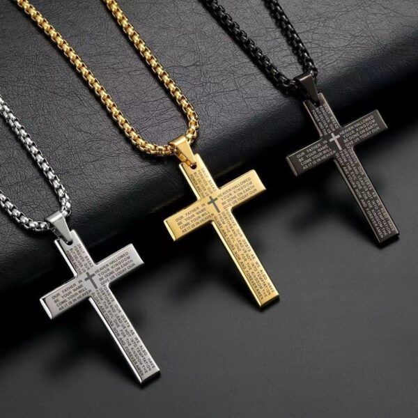 O1CN01l1FFyG1hW7qzI2dnj_2221274484284-0-cib Wholesale Cross Scripture Titanium Steel Cross Necklace