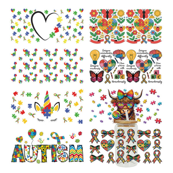 Wholesale UV Transfer Paste Glass Crystal Label Crystal Paste Cross-border Special Paste for 16oz Glass Cup 23cmX11cm