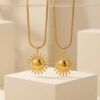 O1CN01l4UbuA1LOs3MjRuEG_2218486551290-0-cib Wholesale Sun Pendant Blade Stainless Steel Necklace 18K Gold-Plated Light Luxury Titanium Steel Necklaces