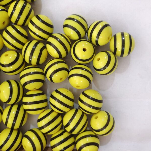 O1CN01l53bE91QErIKXs33N_2201245431945-0-cib Wholesale 5pcs 20mm Acrylic Yellow Bee Stripe Print Beads