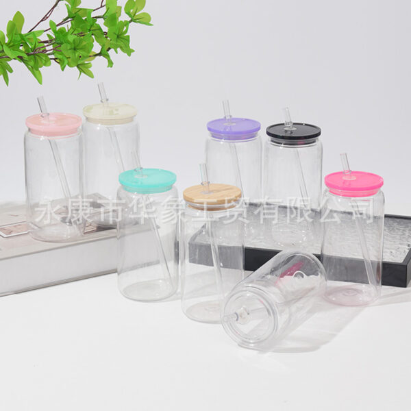 Wholesale PC plastic cup 16oz jelly colored single-layer plastic cup