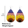 Wholesale Star Stripe Flag Sunflower Independence Day Earrings