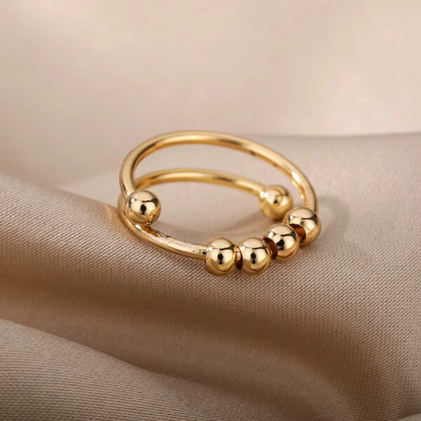 Wholesale Spiral bead rotatable open ring