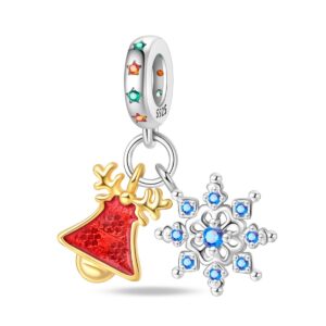 Cyc218-deer bell snowflake two-piece pendant