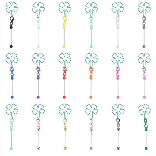 Wholesale Four-leaf Clover DIY Beadable Keychain