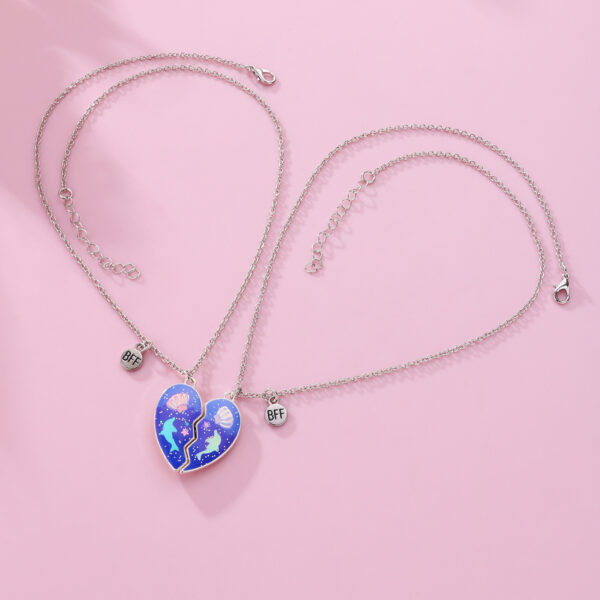 O1CN01l7jbXq1RorwIqAkHL_2204819392159-0-cib Wholesale children's love dolphin shell clavicle chain BFF good friend magnetic necklace